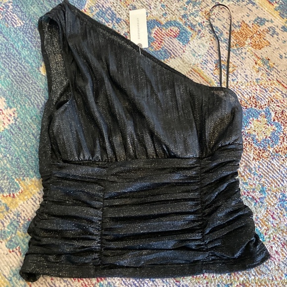 By Anthropologie One-Shoulder Ruched Top Size XXS - Picture 1 of 7
